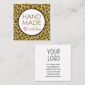 ヒョウグリッター手作り愛 スクエア名刺 (正面/裏面)