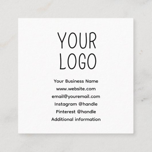 ヒョウグリッター手作り愛 スクエア名刺 (裏面)