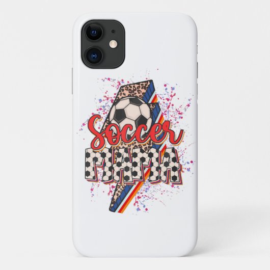 ヒョウサッカーママ稲妻ボルトスポーツママ母モース Case-Mate iPhoneケース (裏面)