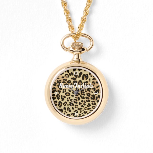 ヒョウスタイリッシュアニマルプリントモノグラムの 腕時計 (正面)