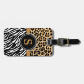 ヒョウスタイリッシュゼブラプリントモノグラム荷物タグ ラゲッジタグ (正面横)