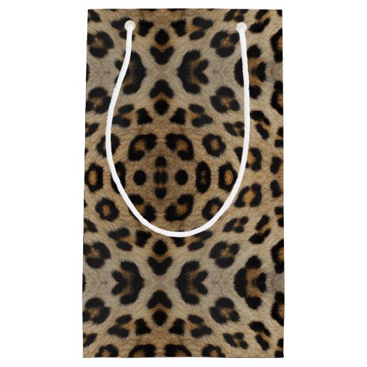 ヒョウスタイリッシュチーターの毛皮のアニマルプリント スモールペーパーバッグ (正面)