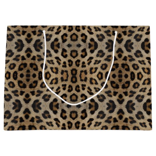 ヒョウスタイリッシュチーターの毛皮のアニマルプリント ラージペーパーバッグ