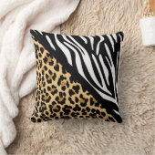 ヒョウスタイリッシュプリントとゼブラ印刷 クッション (ブランケット)