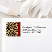 ヒョウスタイリッシュプリントと赤アクセント ラベル (インサイチュ)