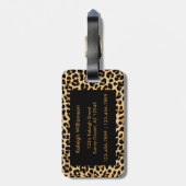 ヒョウスタイリッシュプリントモノグラム旅行バッグラベル ラゲッジタグ (裏面縦)
