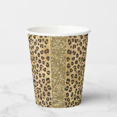 ヒョウスタイリッシュプリントワイルドサファリジャングル動物 紙コップ (左)