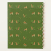 ヒョウスタイリッシュ動物のパターン名、緑のプランナー プランナー手帳 (裏面)