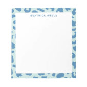 ヒョウスタイリッシュ柄（青） ノートパッド (正面)