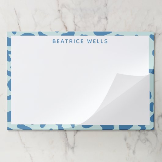 ヒョウスタイリッシュ柄（青） ペーパーパッド (折り畳み)