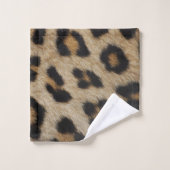 ヒョウスタイリッシュ毛皮アニマルプリントトレンディーはっきりしたおもしろい バスタオルセット (ウォッシュタオル)