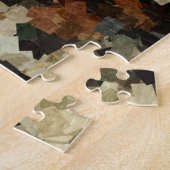 ヒョウスタイルブラウンブラックスクエアパターン ジグソーパズル (側面)