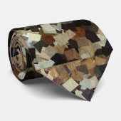 ヒョウスタイルブラウンブラックスクエアパターン ネクタイ (ロール)