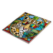 ヒョウステンドグラス装飾瓦 タイル (側面)