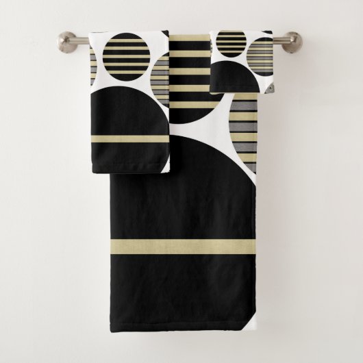 ヒョウストライプのクリスマスボールGlam #1 #xmas #art バスタオルセット (インサイチュ)