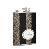 ヒョウストライプエレガントモダンの姓は黒 フラスク (右)