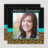 ヒョウティール（緑がかった色）ブルーフォトキンセアニェラ招待状 招待状 (正面/裏面)