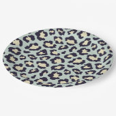 ヒョウティール（緑がかった色）プリント ペーパープレート (アングル)