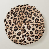 ヒョウデザインパターン:ワイルドエレガンス。 ラウンドクッション (裏面)