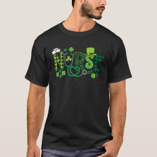 ヒョウナースSt patricks day聴診器 Tシャツ