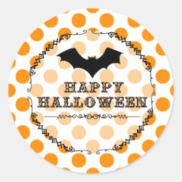 ヒョウハッピーハローウィンこうもり ラウンドシール