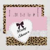 ヒョウハートベビーシャワー招待状 招待状 (正面/裏面)