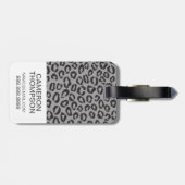 ヒョウパターンが付いているカスタムな写真及びモノグラムのレース ラゲッジタグ (裏面横)