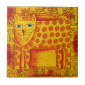 ヒョウパターン（の模様が）あるウォーターイラストレーション タイル (正面)