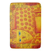 ヒョウパターン(の模様が)あるウォーターイラストレーション バスマット (正面縦)