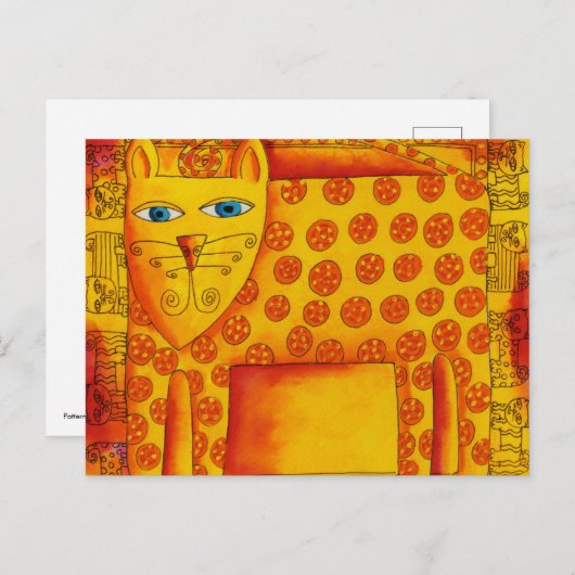 ヒョウパターン(の模様が)あるウォーターイラストレーション ポストカード (正面/裏面)