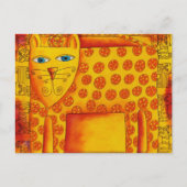 ヒョウパターン(の模様が)あるウォーターイラストレーション ポストカード (正面)