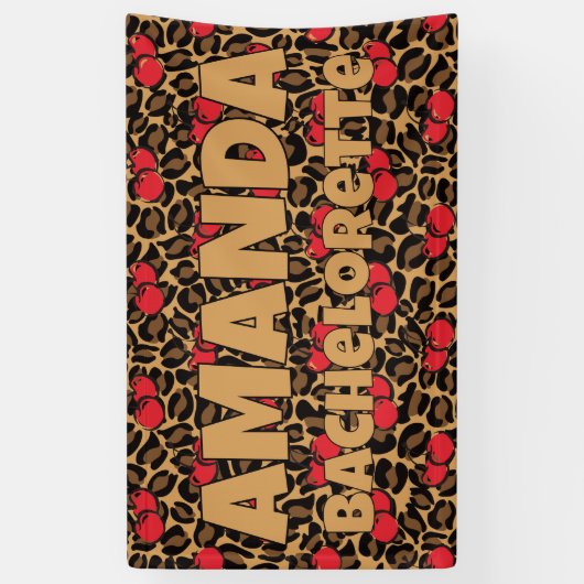 ヒョウパーソナライズされたさくらんぼバチェロレッテ 横断幕 (縦)