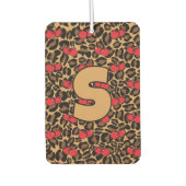 ヒョウパーソナライズされたさくらんぼ カーエアーフレッシュナー (正面)