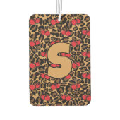 ヒョウパーソナライズされたさくらんぼ カーエアーフレッシュナー (裏面)