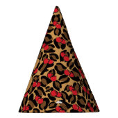 ヒョウパーソナライズされたさくらんぼ パーティーハット (右)