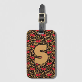 ヒョウパーソナライズされたさくらんぼ ラゲッジタグ