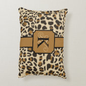ヒョウパーソナライズされたジャガーアニマルプリント模様 アクセントクッション (裏面(縦))