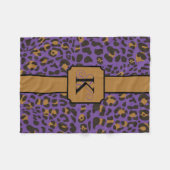 ヒョウパーソナライズされたジャガーアニマルプリント模様 フリースブランケット (正面(横))