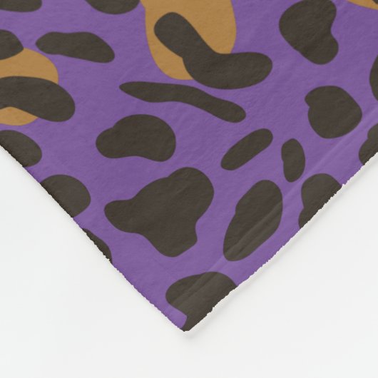 ヒョウパーソナライズされたジャガーアニマルプリント模様 フリースブランケット (角)