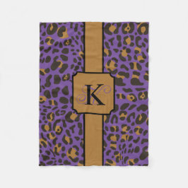 ヒョウパーソナライズされたジャガーアニマルプリント模様 フリースブランケット