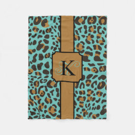 ヒョウパーソナライズされたジャガーアニマルプリント模様 フリースブランケット