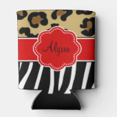 ヒョウパーソナライズされたゼブラ 缶クーラー (裏面)