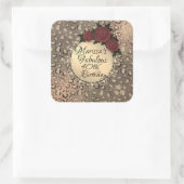 ヒョウパーソナライズされたバラ素晴らしい40歳の誕生日 スクエアシール (バッグ)