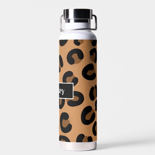 ヒョウパーソナライズされたプリント流体アート ウォーターボトル (背面)