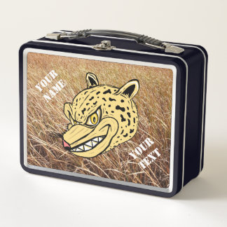 ヒョウパーソナライズされたヤマネコ弁当 メタルランチボックス