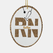 ヒョウパーソナライズされたR Nナースオーナメント セラミックオーナメント (右)