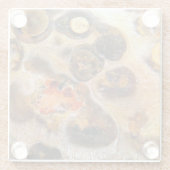 ヒョウファンシーの皮の自然な岩の写真デザイン ガラスコースター (裏面)