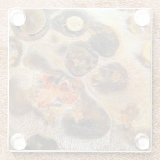 ヒョウファンシーの皮の自然な岩の写真デザイン ガラスコースター (裏面)