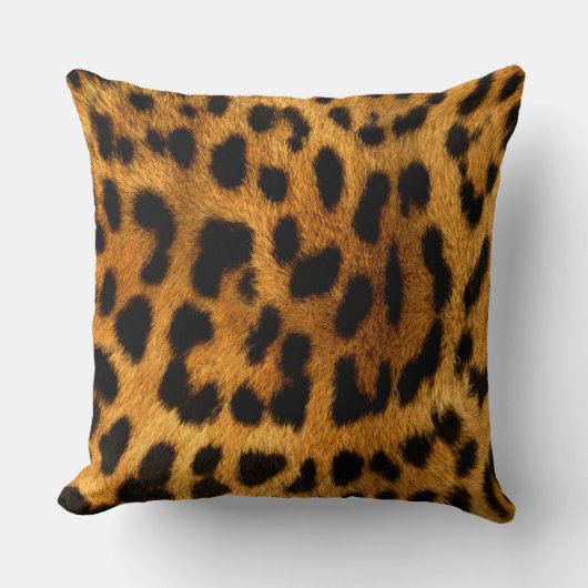 ヒョウフェイクの皮装飾用クッション クッション (正面)