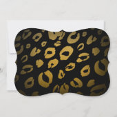 ヒョウプリンセスパーティー金ゴールド誕生日招待状 招待状 (裏面)